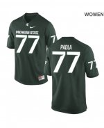 Women's Michigan State Spartans NCAA #77 Nick Padla Green Authentic Nike Stitched College Football Jersey BU32K81SN